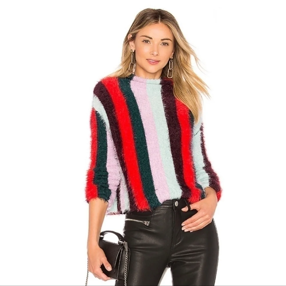 BLANKNYC Striped Mock Neck The Mad Hatter Sweater Size XS - Picture 1 of 11
